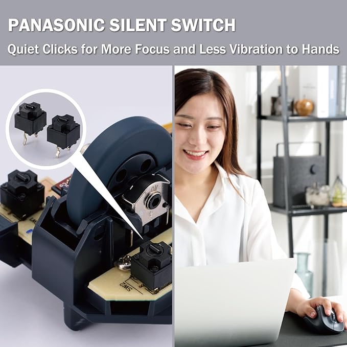 ELECOM Left Hand Wireless Ergonomic Mouse, 2.4GHz with Mini USB Receiver, Silent Click, 2000DPI, 5 Buttons, Optical Sensor, Compatible with PC, Mac, Laptop, EX-G, Msize Black (M-XGM31DBSKBK)