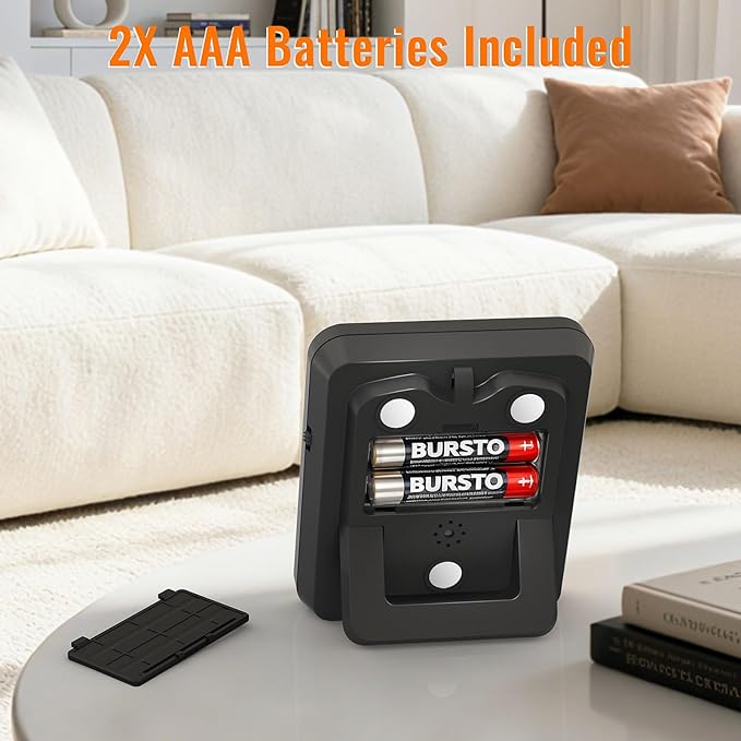 Digital Dual Kitchen Timer, 3 Channels Triple Countdown Timer for Cooking, Magnetic Memory-Preset Large Display Adjustable Volume, Multi Time Management, 3A Battery Included, Black