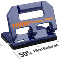AFMAT Heavy Duty 3 Hole Punch, 3 Hole Puncher for Binder, 40-Sheet Three Hole Punch w/ 10000+ Uses, Metal Hole Puncher 3 Ring, 50% Reduced Effort, 9/32inch Hole, Bulit-in S.S. Paper Guide HPX1 (Blue)