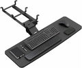 VIVO Premium Adjustable 34 x 11 inch Computer Keyboard and Mouse Platform Tray, Ergonomic Under Table Desk Mount Drawer with Padding, Black, MOUNT-KB34P-B