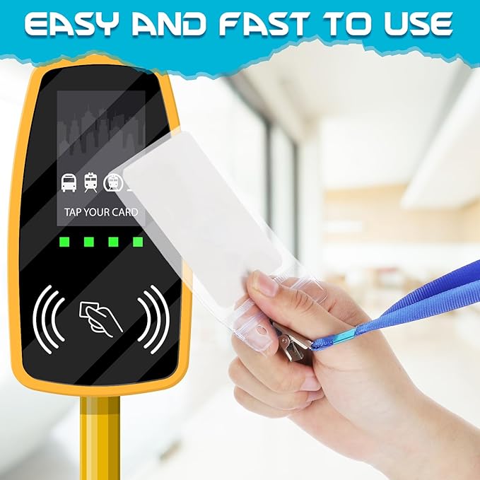 100 Pack Vertical ID Card Badge Holder Clear Plastic Sealable Waterproof Zip Name Tag for Work Office Nurse School