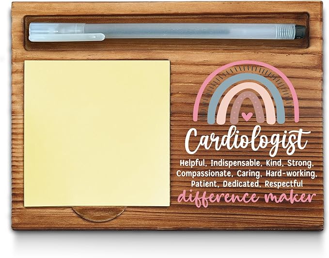 Cardiologist Sticky Note Holder, Cardiology Office Decor, Cardiologist Thank You Appreciation Gifts for Women Self-Stick Note Pad Holders WPP106