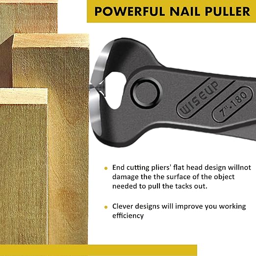 Alimtee 4Pcs Upholstery Staple Remover Tools Set Including End Cutting Pliers Staple Puller Tack Lifter Carpet Remover Fastener Remover for Furniture Floor Wall Car Photo Frame