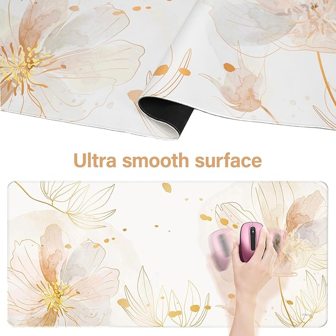 MOSISO Desk Mat Keyboard Mouse Pad Set, Large Gaming Mouse Pad&Keyboard Wrist Rest&Mousepad with Wrist Rest&Coaster, Ergonomic Non-Slip Home Office Mousepad with Memory Foam, Orange