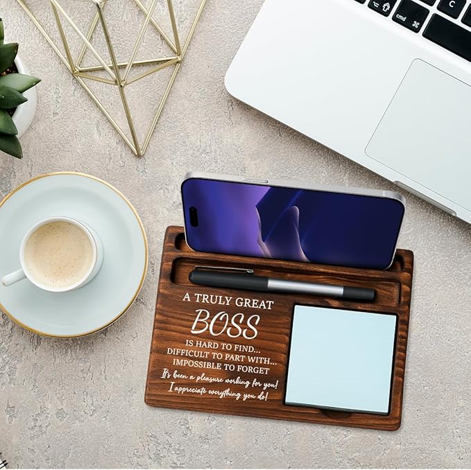 Bosses Day Gifts for Women Men Manager Sticky Note Holder Funny Office Decor for Women National Boss Day Decorations Gifts for Men Supervisor Leader HR Office Desk Decor A03