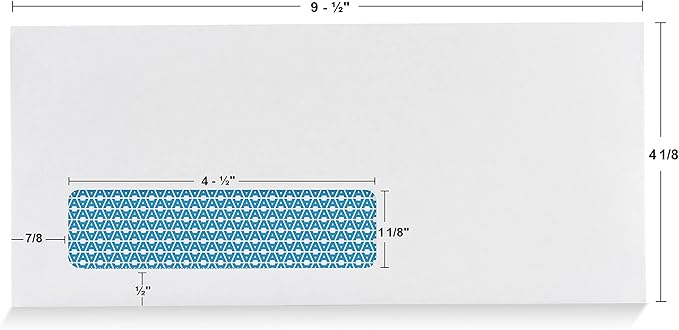 Aimoh 500#10 Custom Printed Single Left Window Self Seal Security Envelopes, Text and Logo Customization, Self Sealing Closure, Security Tinted, Size 4-1/8 x 9-1/2 Inches, 24 LB, 500 Count (7-35210)