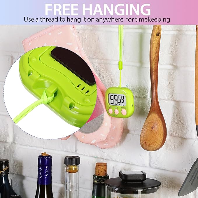 Weewooday 24 Pcs Digital Kitchen Timer Magnetic Timer Bulk On/Off Switch Minute Second Count up Countdown Loud Alarm for Exercise Cook Baking (Multicolor)