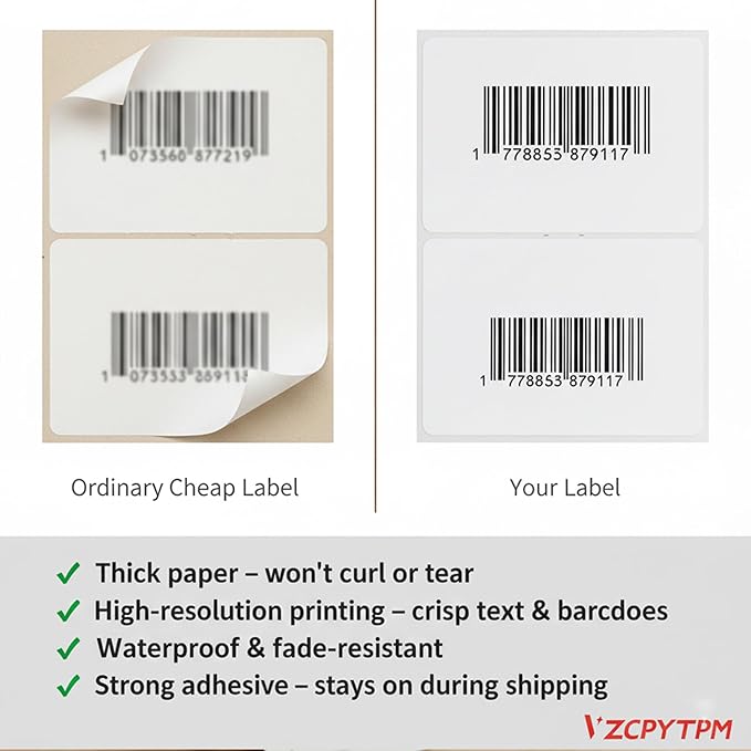 VZCPYTPM 200pcs Printable Shipping Labels,5.5" x 8.5" Adhesive Sticker for Printer,for Mailing,Packing,Address Labels,Organizing & Office Use