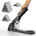 New 240 Sheet Capacity Ergonomic Labor-Saving Heavy Duty Stapler, Metal Manual Stapler with 3000 Staples (23/08mm, 23/15mm, 23/24mm), High Capacity Anti-Jam, Suitable for Office, Home, Black
