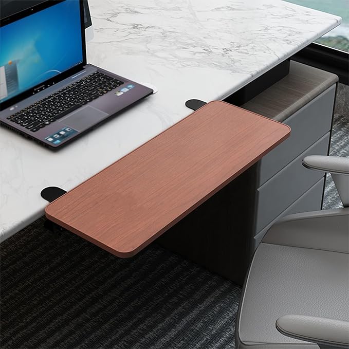 Keyboard Tray Under Desk Mount, Computer Desk Extender with Sturdy C Clamp, Easy Installation Platform Drawer for Home Office and Study Typing