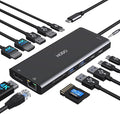 Dell HP USB C Docking Station - Dual/3 Monitor Triple Display, 2X HDMI 4K, DP, Ethernet, 6 USB, PD, SD/TF, Audio, Adapter 14 in 1 for Lenovo
