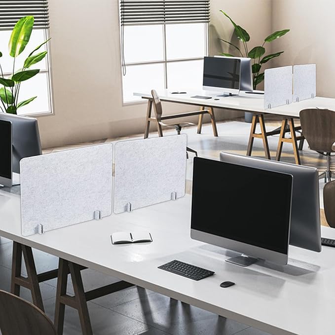 6 Pack Desk Privacy Panel 15.75" x 23.6" Acoustic Divider Panel Portable Desk Partition Desk Divider Noise Visual Isolate Table Divider for Student Study Reception Area Office Library
