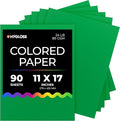 Hygloss Dark Green Colored Paper - 24 lb, 89 GSM, Acid-Free, Fade-Resistant, 11x17-Inch Ledger Size Color Copy Paper, 90 Sheets