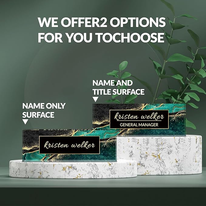 Desk Name Plate Personalized, Custom Name Plate for Desk, Acrylic Desktop Accessories, Office Gift & Decor for Women Men, Teacher Nurse Boss Employee Appreciation Gifts