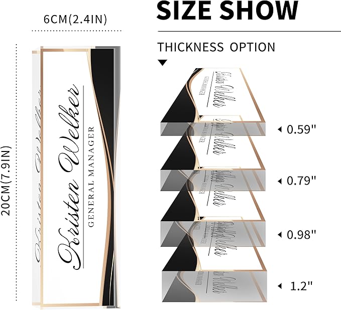 Personalized Office Name Plate, Custom Name Plate for Desks, Office Desk Decorations Gift for Women Men, Acrylic Desk Name Plate for Teacher Coworkers Staff Boss (Business Style-2)