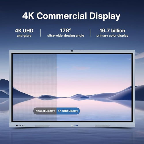 65" 4K UHD Smart Board Pro with 16MP Camera - Executive Touch Screen Display for Boardrooms, Dual-OS Wireless Collaboration System & Video Conferencing