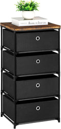 HAITRAL Fabric Storage Chest, Drawer Clothes Organizer - 4 Drawers Storage Organizer Unit for Closet, Easy Assembly Closet Dresser for Dorm, Bedroom, Hallway, Storage Bins (Black)