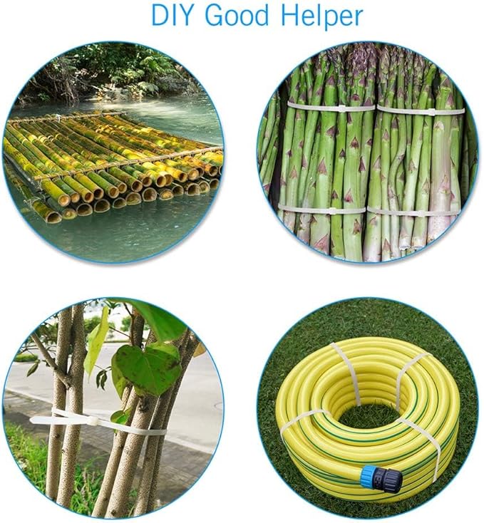 100 PCS Zip Ties Heavy Duty, 24 Inch White Extra Long Cable Ties, 175 lbs Self-Locking Strong Plastic Tie Wraps for Indoor and Outdoor Use