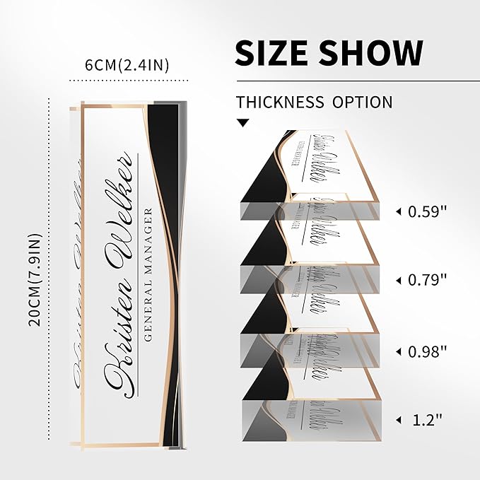 Acrylic Personalized Name Plate - Desk Decor for Women & Men, Office Gifts for Boss, Manager, Teacher, Nurse