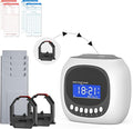 Time Clock with Passcode, Auto-Align Time Card Machine, 6 Punches per Day | Time Clock Punch Machine with 100 Time Cards, 2 Ink Ribbons(1 Inside) and 1 Rack