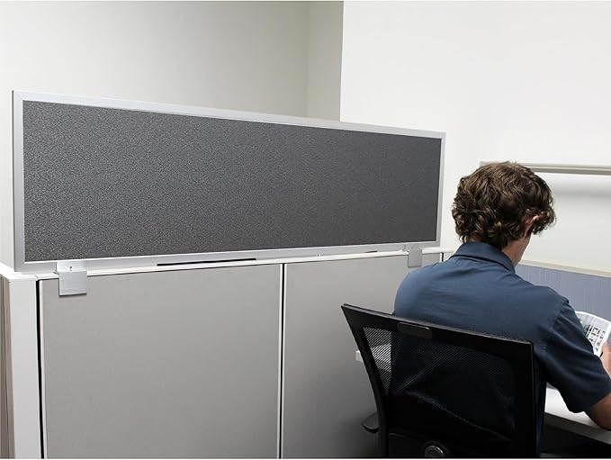 OBEX Acoustical Cubicle Privacy Screen Extender Desk Panel & Office Divider, Add Separation & Block Noise, 18" x 36", Graphite