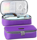 Homecube Pencil Case Large Capacity Storage Oxford Cloth Bag Pouch Marker Stationery Organizer Holder with Zipper for School & Office - 9.06x4.72x2.56 inches Purple