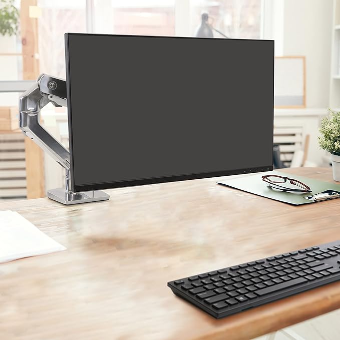 Ergotron – HX Premium Heavy Duty Monitor Arm, Single Monitor VESA Desk Mount – for Flat or Slight Curved Ultrawide Monitors Up to 49 inches, 20 to 42 lbs – Standard Pivot, Polished Aluminum