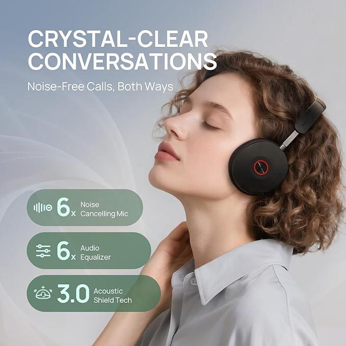 Yealink WH68 Hybrid with Charging Stand ANC Headsets, 492ft Rang DECT&Bluetooth Wireless Headset, Stereo Active Noise Cancellation (Teams,Zoom,UC) Headphones with 6X Mic,32H Call, Work for PC,Phone