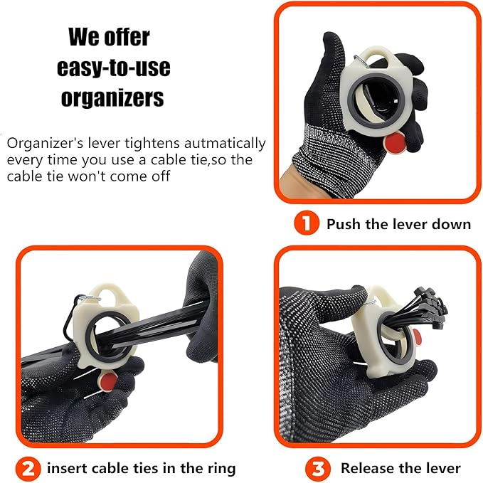 12 Inch Heavy Duty Zip Ties, 0.3 Inch Wide 120LBS Tensile Strength, Self-Locking Black Nylon Cable Ties for Outdoor Indoor Use, Home Office Garden Automotive Wire Cord Management,by VIKTONIK