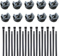 Magnetic Cable Zip Mounts Magnetic Cable Holder 22mm Multipurpose Magnet Wire Management Bases with 7.84" Reusable Zip Ties for Cord Organizer (10Magnets, 20 Cable Ties)