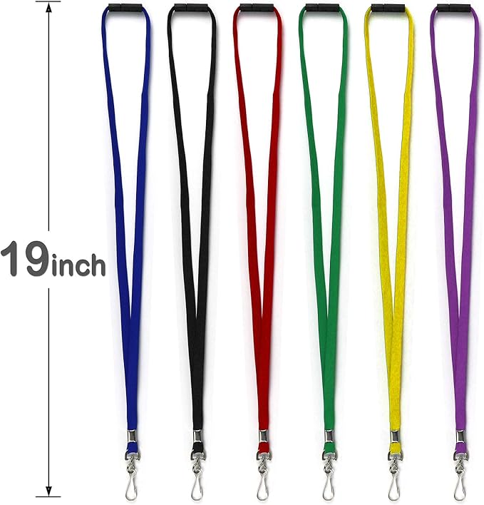 Safety Breakaway Lanyard With J-Hook for ID Badges, Cruise, Business Card, NameTag - Premium Flat Lanyards for Women/Men, Employees, Students (Green, Breakaway 50 Pack)