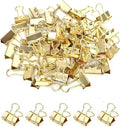 Konilaomu Small Clips Binder Clips 0.75 inch, Small Paper Clips for Office (48 Pcs) (Gold)