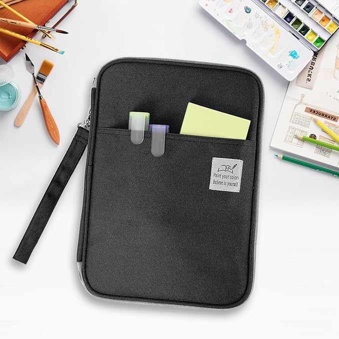 YOUSHARES 192 Slots Colored Pencil Case, Large Capacity Pencil Holder Pen Organizer Bag with Zipper for Prismacolor Watercolor Coloring Pencils, Gel Pens & Markers for Student & Artist (Black)