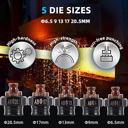 NEWTRY 1800W Cordless Hydraulic Hole Puncher + 2 Battery 3.0Ah Electric Hydraulic Hole Puncher 110V Angle Steel Punching Machine Φ1/4"-4/5" Metal Hole Punch for Angle Channel Steel Iron Aluminum,etc