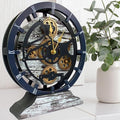 ImprovingLife The Gears Clock Desk Clock 10 inches with Real Moving Gears Convertible into Wall Clock (Grey & White)