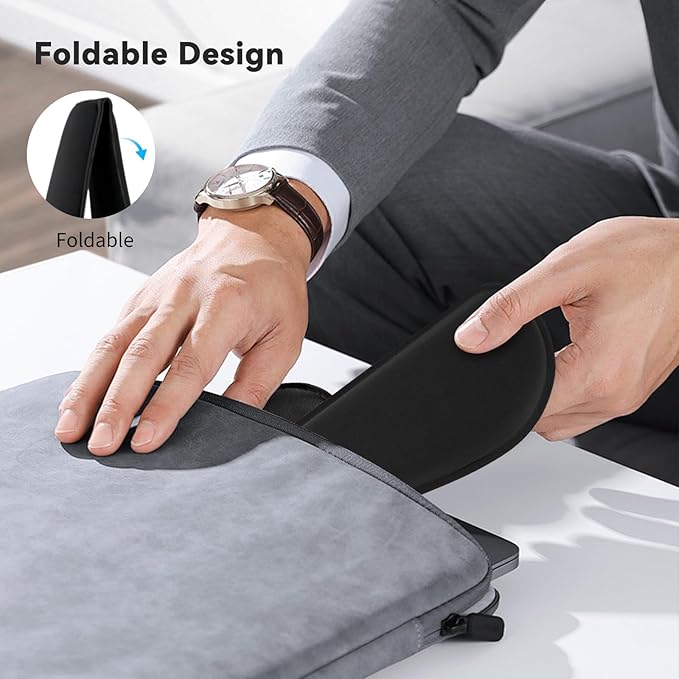 Zibly Ergonomic Gel Memory Foam Keyboard Wrist Rest & Mousepad Rests for Computer, Silky Wrist Rest for Typing, Laptop, and Mouse Desk Pads Support Hand and Arm, 2 Piece Pad for Office and Travel