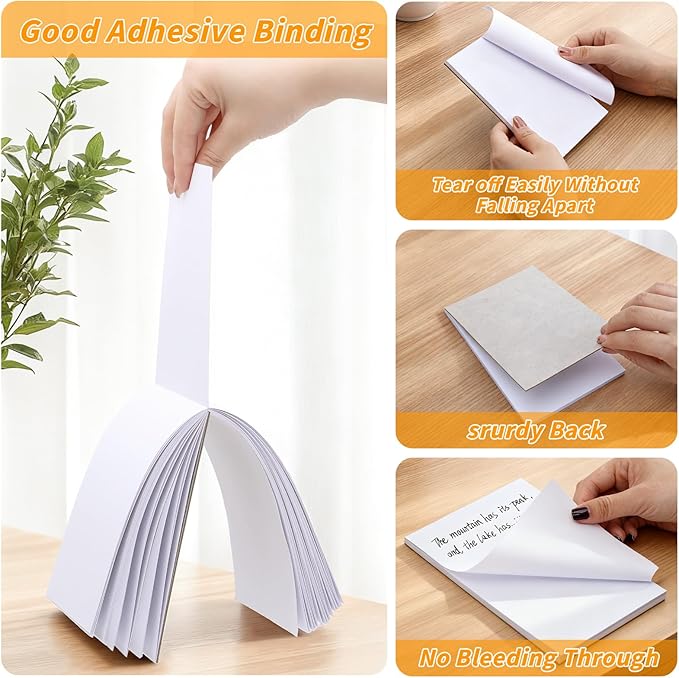 Note Pads 4x6, 36 Pack Small NotePads, Server Note Pads, Scratch Pads 4x6, Memo Pads White Paper, 50 Sheets per Blank Note Pads 4x6, Mini Writing Pads Pocket Notepads for Office School Home Supplies