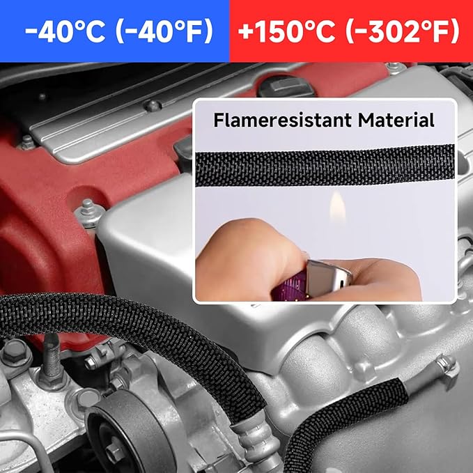 Wire Cord Protector Wire Loom Tubing, 25ft - 1 inch Cable Sleeve Split Sleeving for USB Cable，Computer Electrical Wire Power Cord Audio Video Cable Black