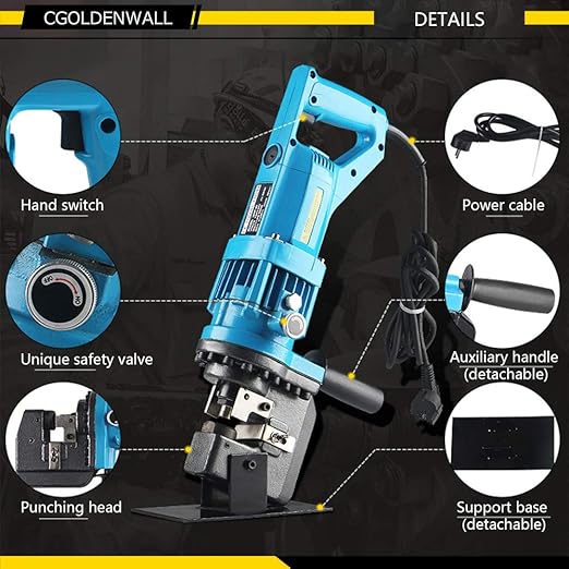 CGOLDENWALL 1200W Hydraulic Hole Punch Electric Hydraulic Hole Punching Tool Hole Digger for Steel Plate Iron Plate Aluminum Plate CE&ROHS Certificate 110V