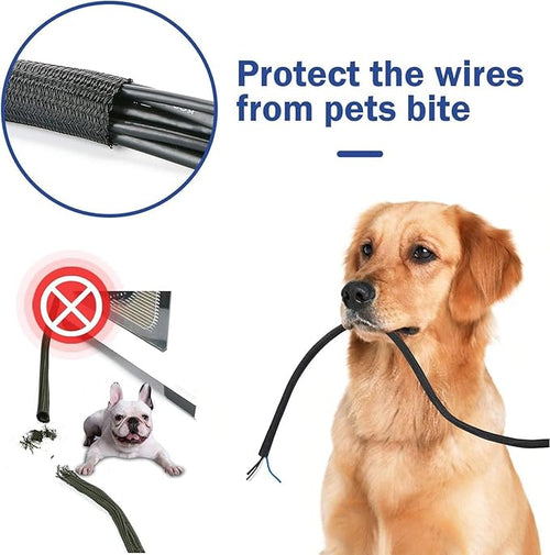 25ft - 1/2 inch Cord Protector, Split Sleeve Cable Management, Heavy Duty Wire Loom Tubing for Power Cords/USB/Audio Video – Pet Proof Chew Resistant Sleeving - Black