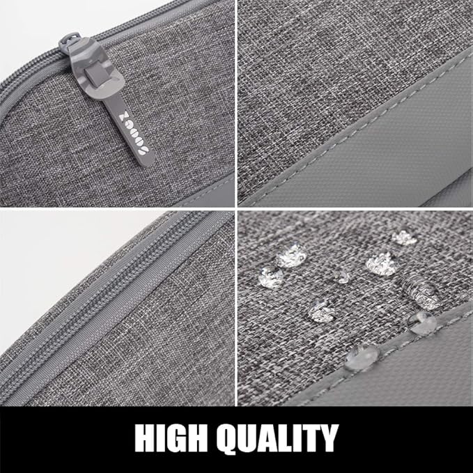 Sooez Wide-Opening Pencil Pen Case, Lightweight & Spacious Pencil Bag Pouch Box Organizer, Aesthetic Supply with Triangular Design for Adults, Grey