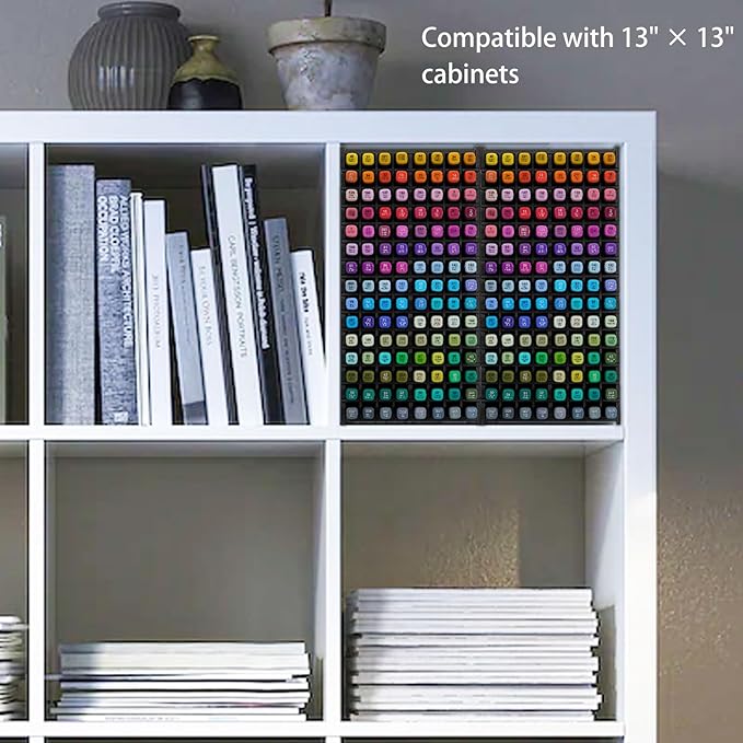 SANFURNEY Art Marker Storage Rack for 120 Markers, Watercolour Brushes Pens Color Pencils Organizer Holder for Desk, Black