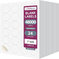 NextDayLabels 1.66 Inch Round Circle Stickers White Blank Labels for Laser Inkjet Printer - 24 Per Sheet Self-Adhesive Candle Jar Product Made in USA - 24,000 Labels