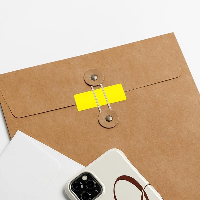 Meitaat Yellow Rectangle Stickers 2 x 1 Inch Color Coding Labels Vinyl Roll Self-Adhesive Waterproof Removable 500 PCS