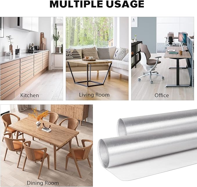 FURKIT Floor Mats for Home, 6'×9' Clear Area Rug for Dining Room, Durable Non-Slip Hard Floor Rolling Chair Protector, PVC Waterproof Mat for Kitchen, Bedroom, Pet Litter Mat