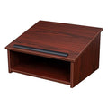 OEF Furnishings OEF22MY Commercial-Grade Tabletop Lectern with Storage Shelf (Mahogany, High-Pressure Laminate Top)