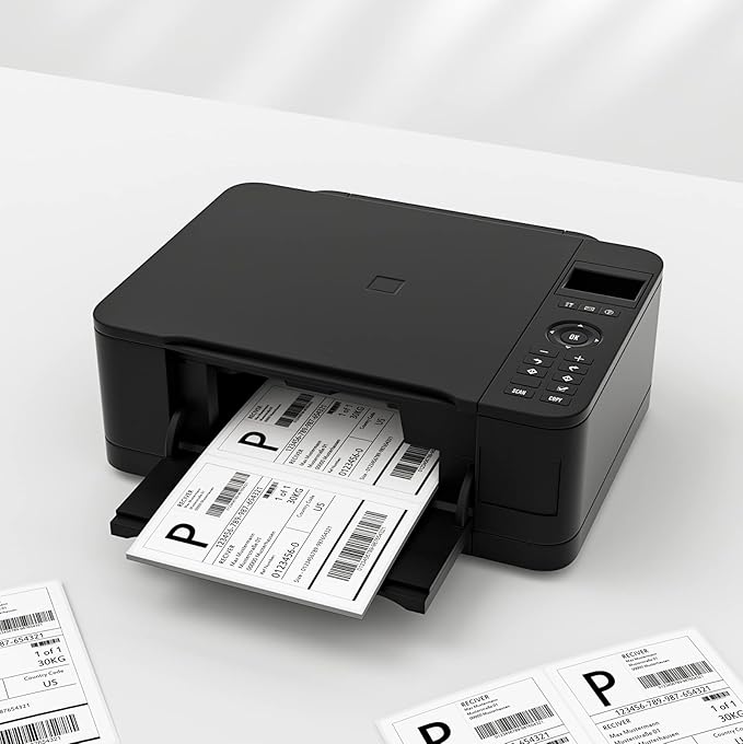 Shipping Labels with Rounded Corner, 8.27 x 5.32 Inches Half Sheet Self Adhesive Shipping Address Labels for Laser and Inkjet Printer, 200 Labels