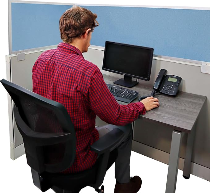 OBEX Acoustical Cubicle Privacy Screen Extender Desk Panel & Office Divider, Add Separation & Block Noise, 18" x 66", Twilight