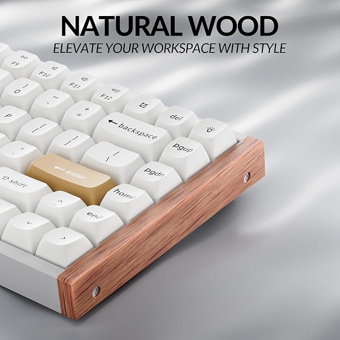 Keychron K2 HE Rapid Trigger Wireless Custom Mechanical Keyboard with Hall Effect Gateron Double-Rail Magnetic Switch, 2.4 GHz QMK Bluetooth 5.2 RGB Compatible with Mac Windows Linux (Aluminum + Wood)