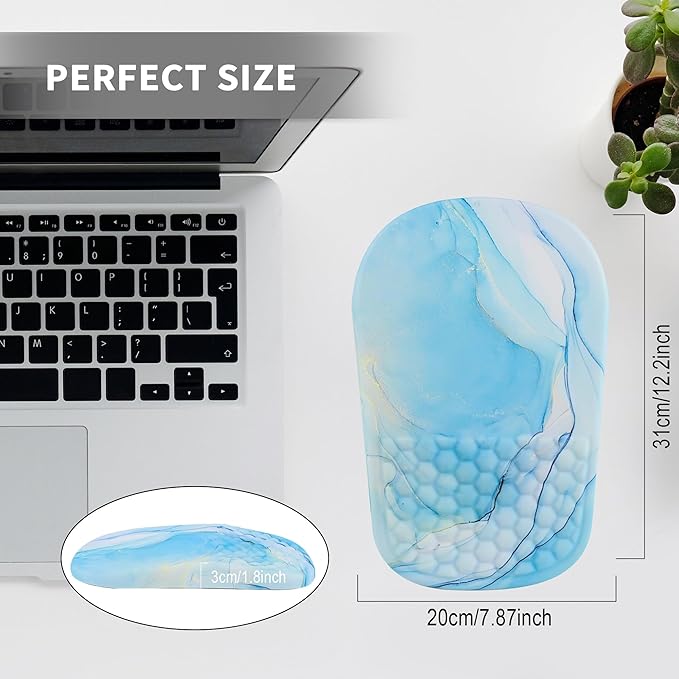 Ergonomic Mouse Pad with Wrist Rest Support, Non-Slip Mouse Pads, Suitable for Home or Office use (Blue)